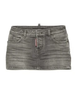 DSQUARED2 D2g1vf Skirt Dsquared Shaded Gray Jeans Skirt