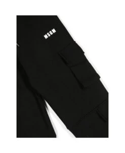 MSGM Black Cargo Trousers With Contrast Logo -Golden Goose Shop 0197dd3dd7c3e1cfcb277f8306451e77