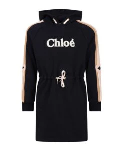 Chloé Blue Casual Dress For Girl With Logo