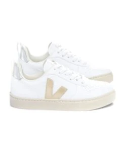 Veja White Organic Cotton Canvas Sneakers