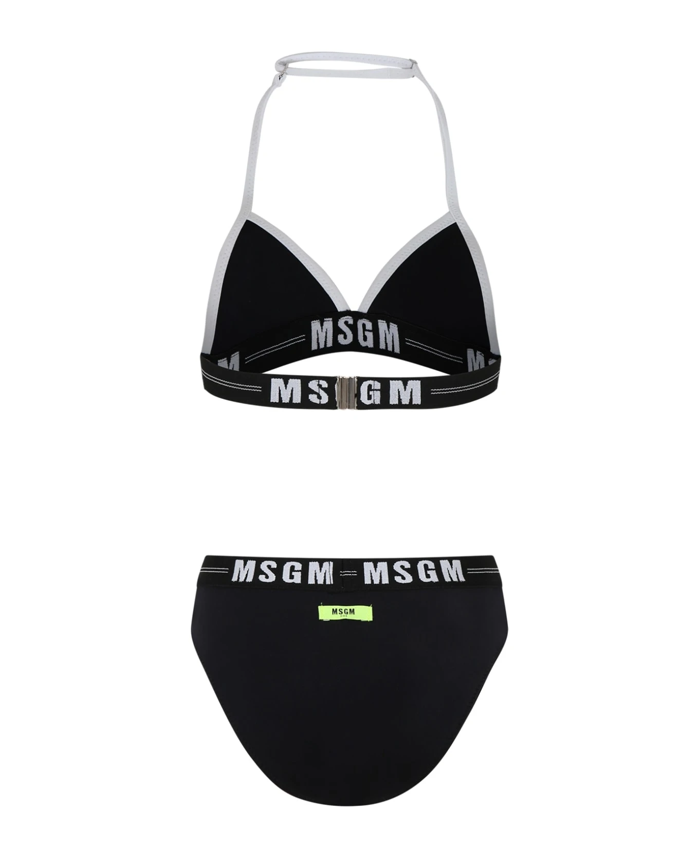 MSGM Black Bikini For Girl With Logo 4 MSGM Black Bikini For Girl With Logo - Image 2