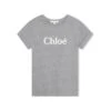 Chloé Melange Grey Organic Cotton T-shirt With Logo -Golden Goose Shop 0970c68e0cafdb6b2920e419bb910e43
