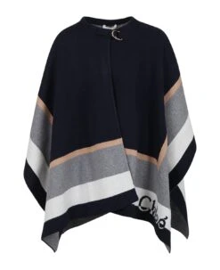Chloé Blue Cape For Girl With Logo