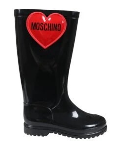 MOSCHINO Black Boots For Girl With Heart