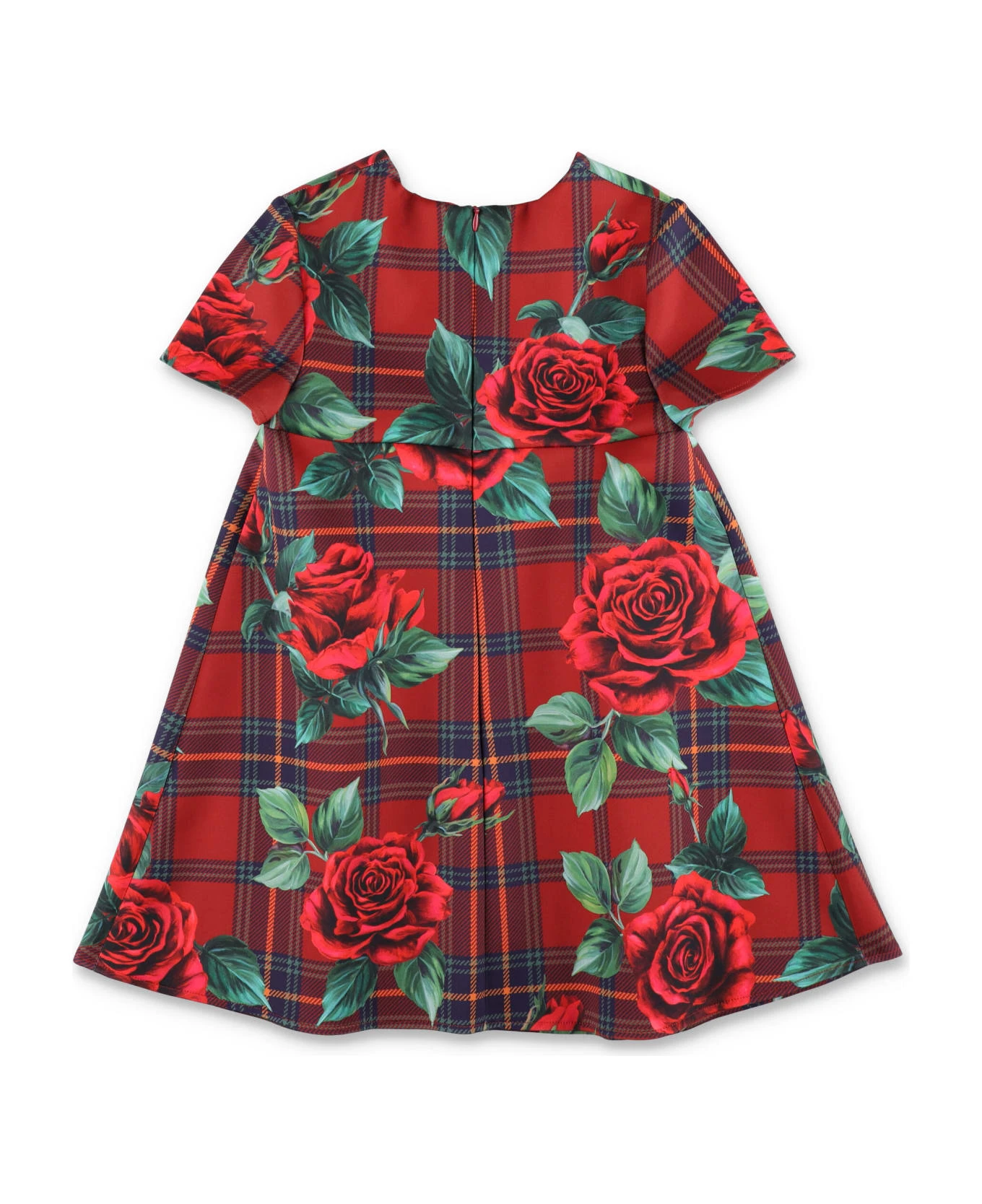 Dolce & Gabbana Rose Tartan Print Dress 4 Dolce & Gabbana Rose Tartan Print Dress - Image 2