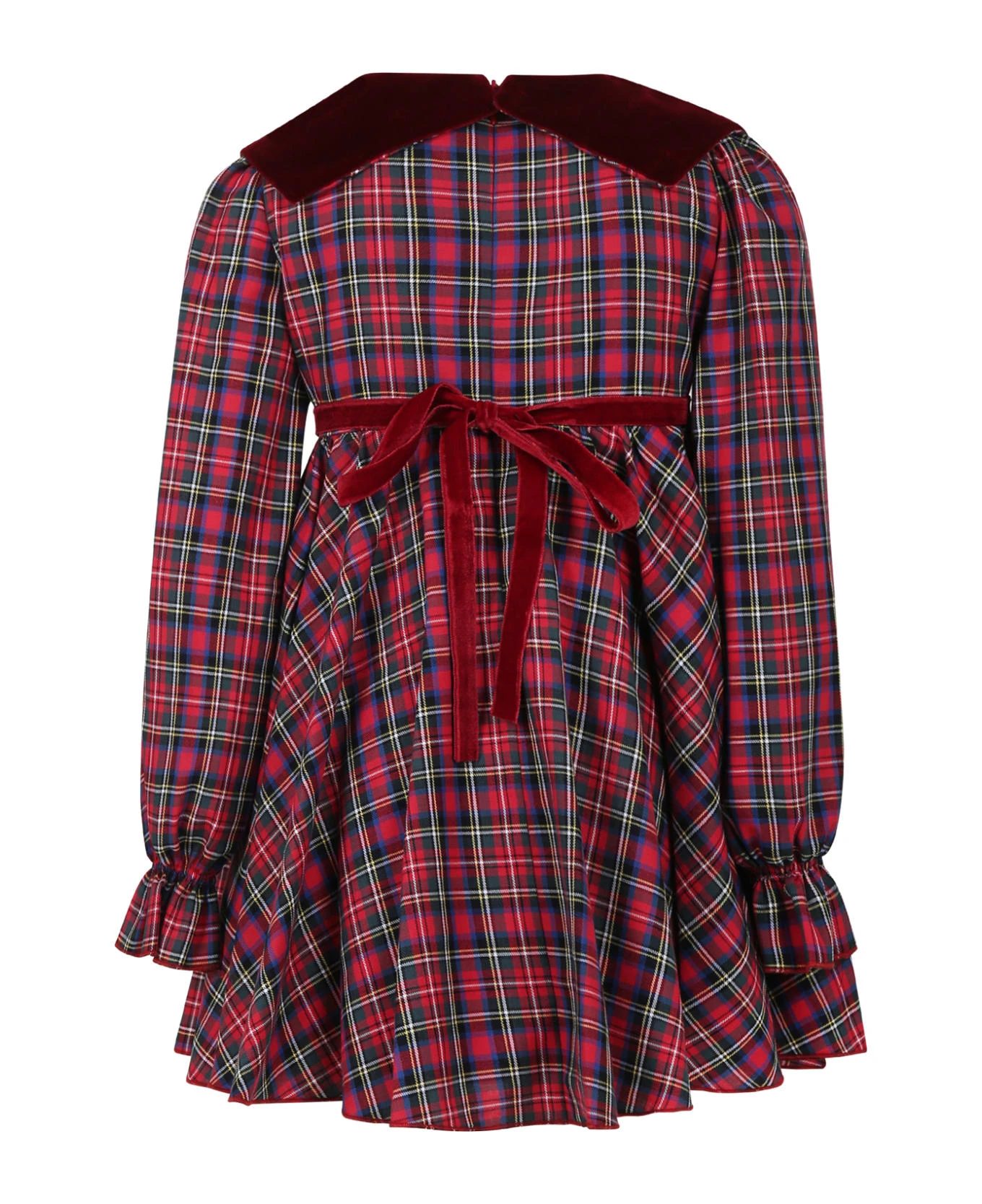Elegant Red Dress For Girls With Checked Pattern 4 Elegant Red Dress For Girls With Checked Pattern - Image 2