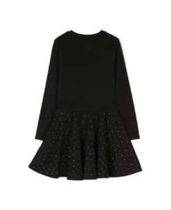 Michael Kors Abito Nero In Misto Viscosa Bambina -Golden Goose Shop 2173586fb4d2c1c837a9883129a5bd79