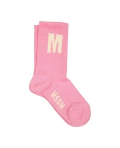 MSGM Pink Socks For Kids With Logo