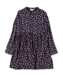 Bonpoint Abito Blu Stampato In Viscosa Bambina