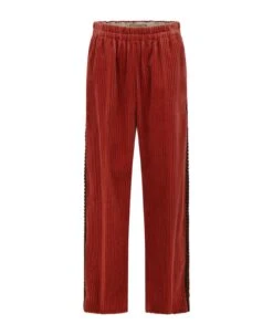 Gucci Burgundy Trousers For Girl With Double G