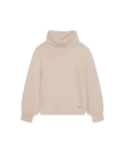 Chloé Ivory Turtleneck With Embroideries On The Shoulders