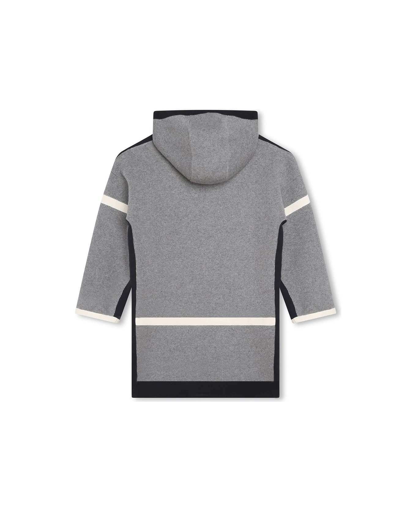 Chloé Hooded Coat In Grey And Navy Blue 4 Chloé Hooded Coat In Grey And Navy Blue - Image 2