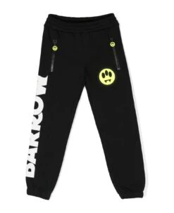 BARROW Jet Black Cotton Track Pants