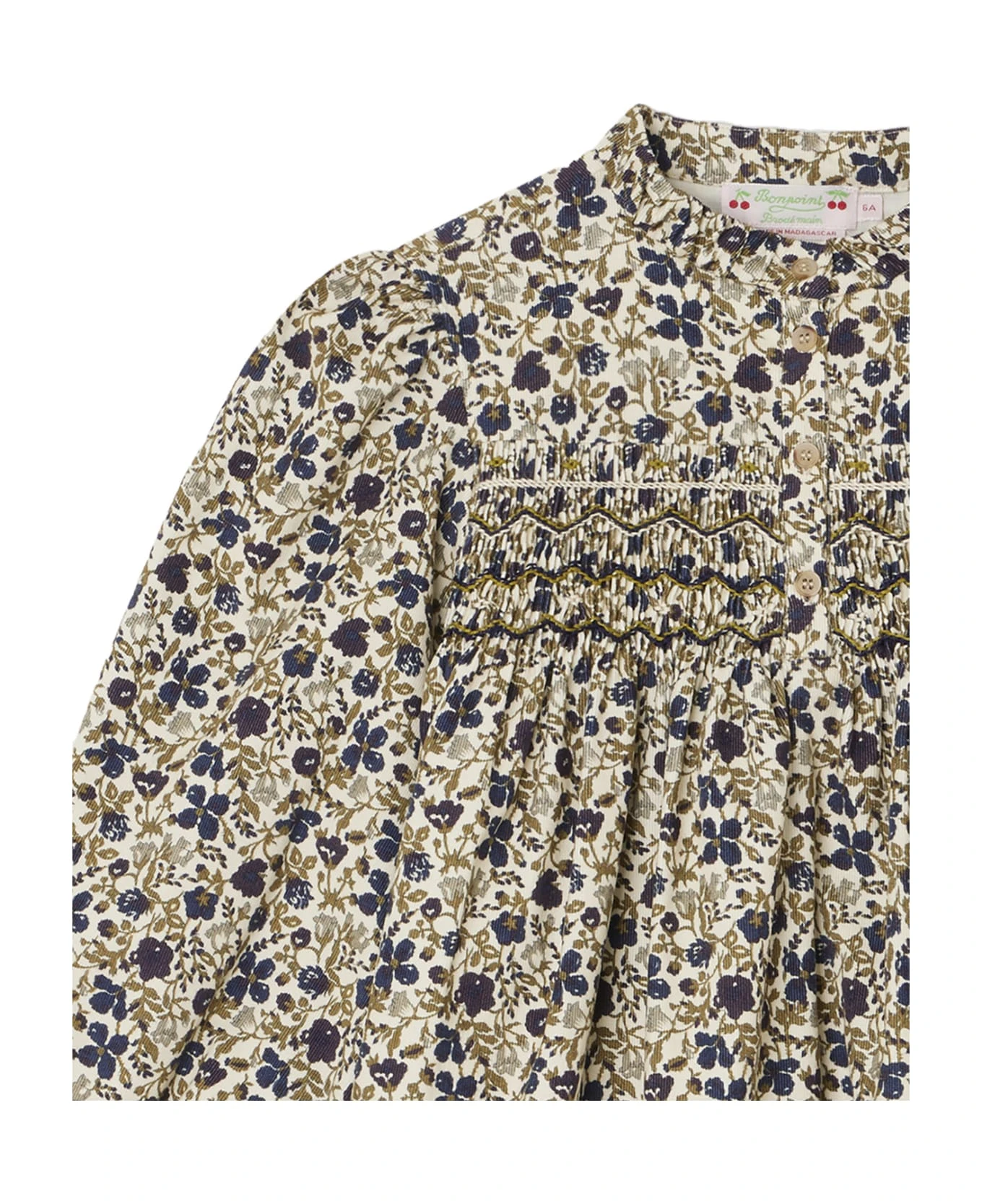 BONPOINT Beige Tamsin Dress With Smock Stitch 5 BONPOINT Beige Tamsin Dress With Smock Stitch - Image 3