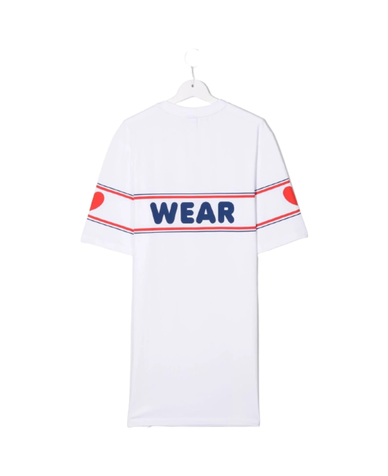 Gcds Girl's White Cotton Dress With Logo Print 4 Gcds Girl's White Cotton Dress With Logo Print - Image 2