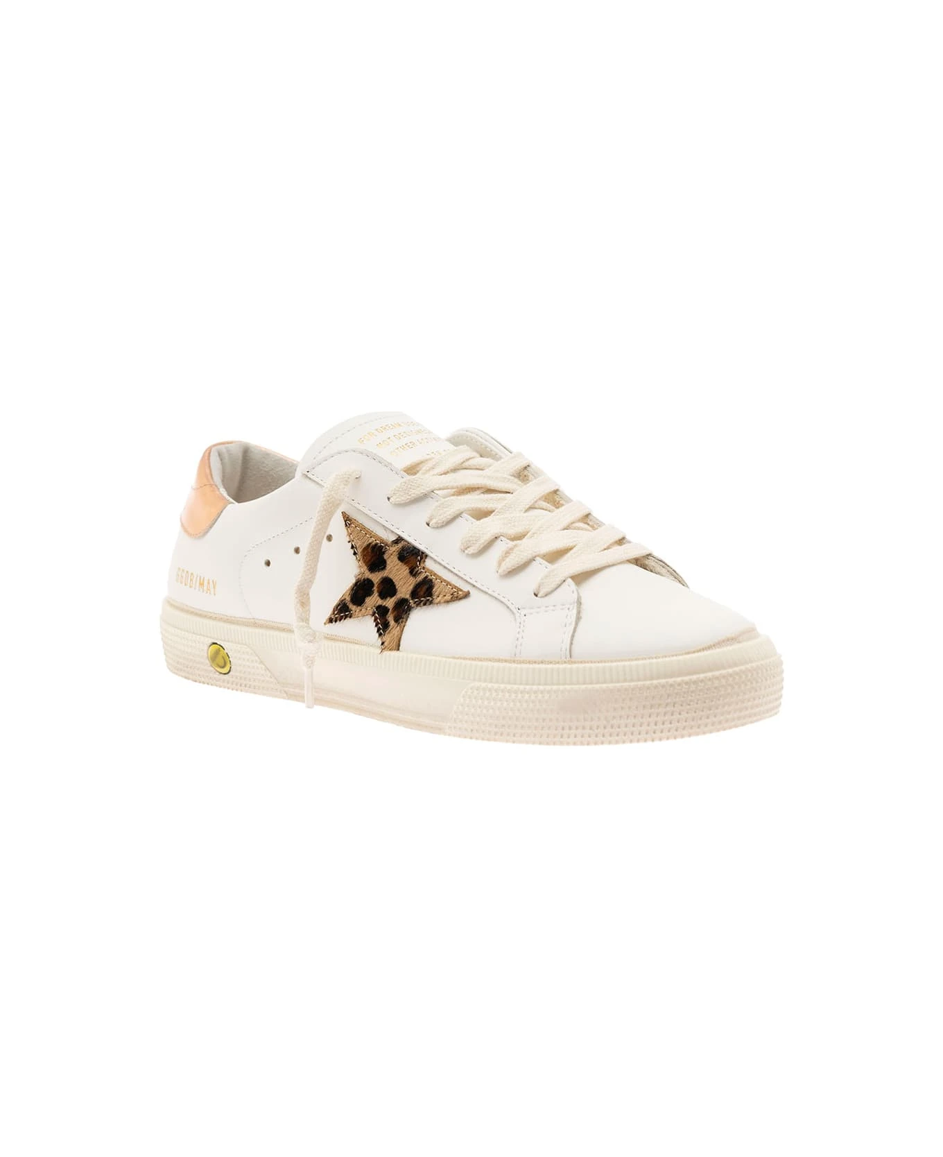 Golden Goose Kids Girl's Super Star Sneakers With Leopard Star 4 Golden Goose Kids Girl's Super Star Sneakers With Leopard Star - Image 2