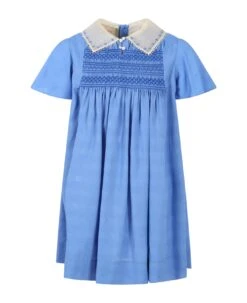 Gucci Light-blue Dress For Girl With Gg