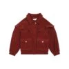 Chloé Brick Red Wool Short Coat With Ruffles -Golden Goose Shop 44445d8dae9373b64d4b838236b2e79f