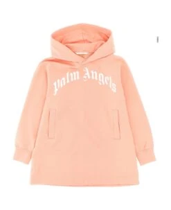 Palm Angels 'classic Curved Logo' Hooded Dress