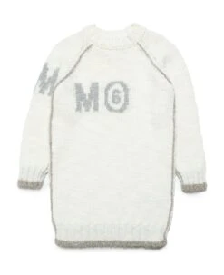 Mm6d79u Dress Maison Margiela Wool-blend And Lurex Maxi Sweater Dress