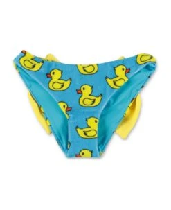 Mc2 Saint Barth Costume Slip Azzurro Stampato In Spugna Di Misto Cotone Bambina