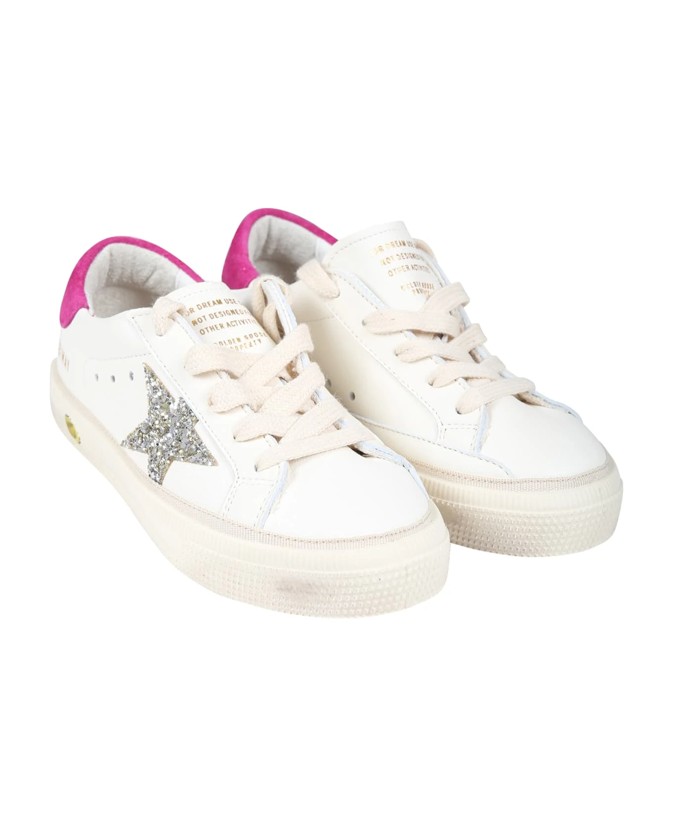 Golden Goose White May Sneakers For Girl With Star 5 Golden Goose White May Sneakers For Girl With Star - Image 3