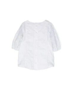 Chloé White Dress With Tonal Embroidery In Cotton Girl -Golden Goose Shop 50903aa0e04c4fc7bf7e8cb6381dfd80