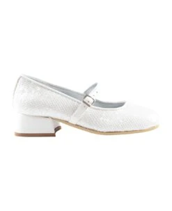 Monnalisa White Flats For Girl With Sequins