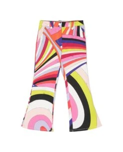 Flare Pants With Iride Print