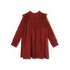Chloé Red Dress With Ruffles And Pleated Motif -Golden Goose Shop 5c064dd66768005bf84472979a19b412