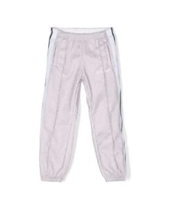 Palm Angels Lurex Side-stripe Track Trousers In Pink Lurex Girl