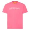 Off-White Fuchsia T-shirt For Girl With Logo -Golden Goose Shop 5e8f95aeb2cc7cb129baead319214b9f