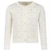 Gucci Ivory Cardigan For Girl With Double G -Golden Goose Shop 60c6b9ecdcb6668ed61d15e827bcb4f2