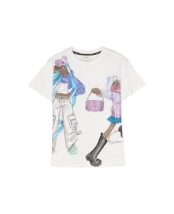 Fendi T-shirt Bianca In Jersey Di Cotone Bambina