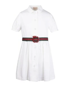 Gucci Cotton Dress With Apple Buckle