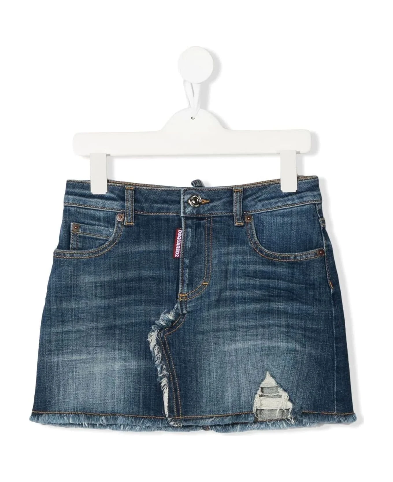 DSQUARED2 Blue Cotton Mini Skirt 3 DSQUARED2 Blue Cotton Mini Skirt