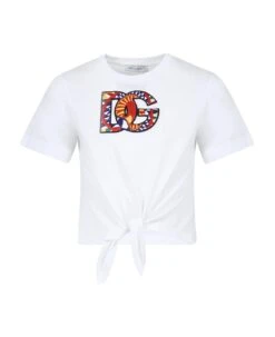 Dolce & Gabbana White T-shirt For Girl With Logo