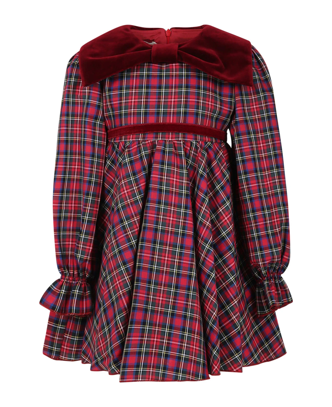 Elegant Red Dress For Girls With Checked Pattern 3 Elegant Red Dress For Girls With Checked Pattern