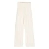 MSGM White Braided Knitted Trousers