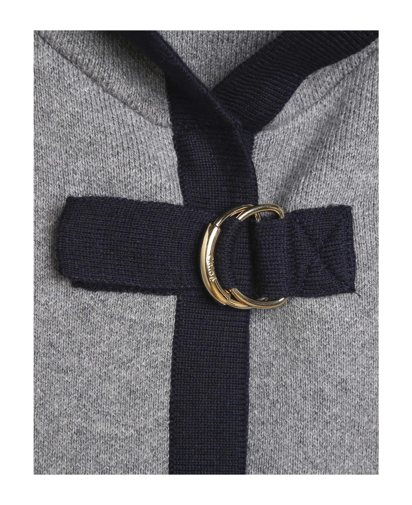 Chloé Hooded Coat In Grey And Navy Blue 5 Chloé Hooded Coat In Grey And Navy Blue - Image 3