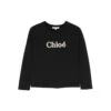 Chloé Chloe T-shirt Nera In Jersey Di Cotone Bambina -Golden Goose Shop 6fab2701b4a3eca70826d187fbce2328