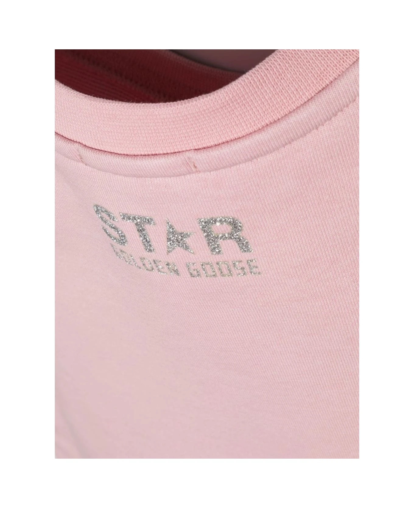 Abito Con Stampa Star Lurex In Felpa Di Cotone Rosa Golden Goose Kids Bambina 5 Abito Con Stampa Star Lurex In Felpa Di Cotone Rosa Golden Goose Kids Bambina - Image 3