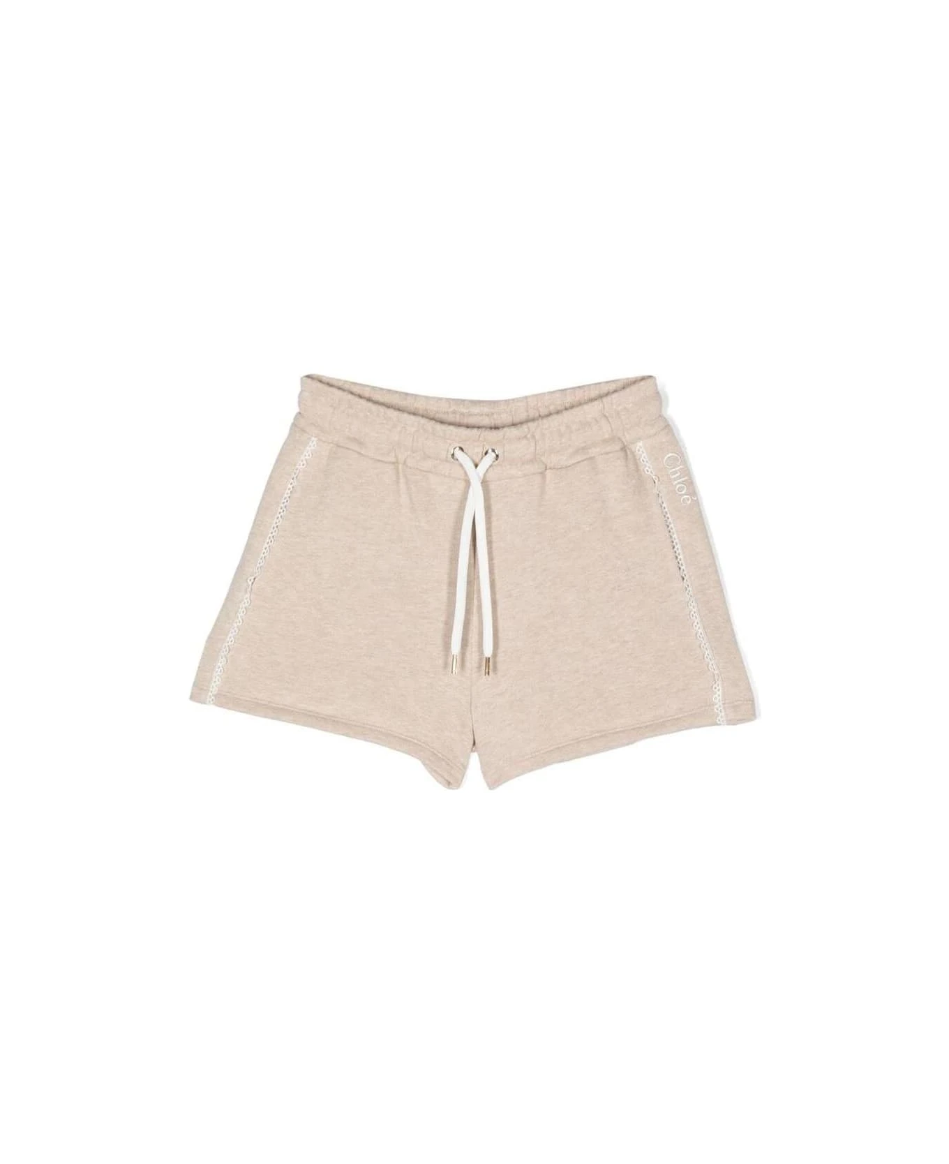 Chloé Shorts With Embroidered Logo In Cotton Girl 3 Chloé Shorts With Embroidered Logo In Cotton Girl