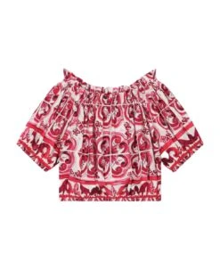 Dolce & Gabbana White/fuchsia Blouse Girl Dolce&gabbana Kids