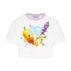 Dolce & Gabbana White T-shirt For Girl With Flowers And Iconic Logo