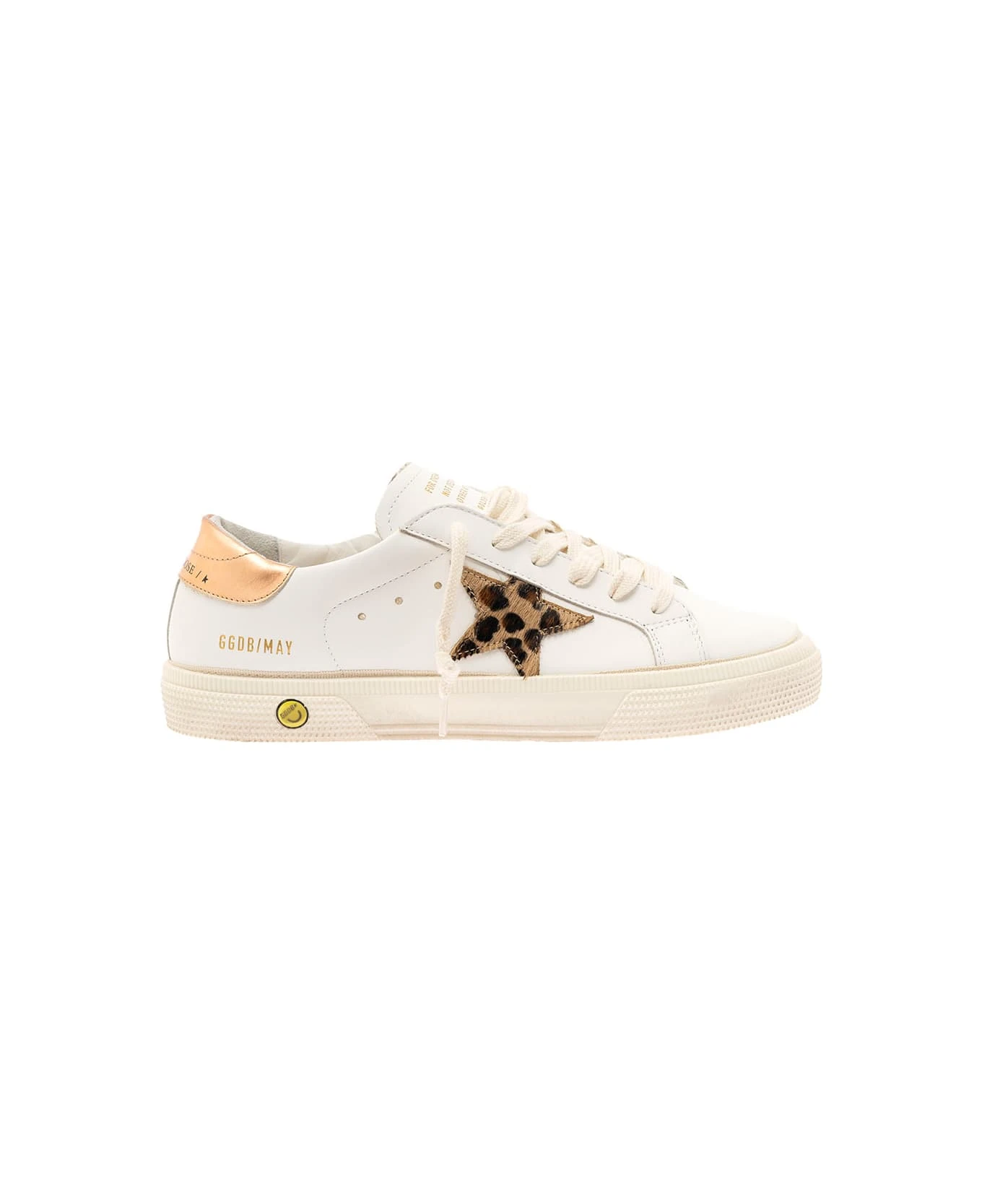 Golden Goose Kids Girl's Super Star Sneakers With Leopard Star 3 Golden Goose Kids Girl's Super Star Sneakers With Leopard Star