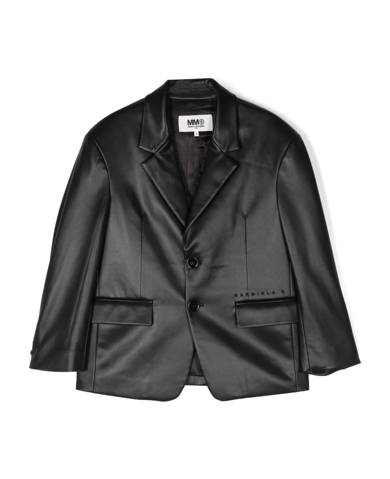 Maison Margiela Black Faux Leather Blazer 3 Maison Margiela Black Faux Leather Blazer