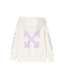 Off-White Zip-up Hoodie With Signature Arrrow Motif In White Cotton Girl -Golden Goose Shop 86910d31060b3934f77d2f97f1293802