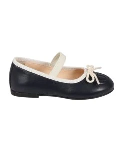 Gucci Blue Ballet Flats For Girl With Double G And Bow