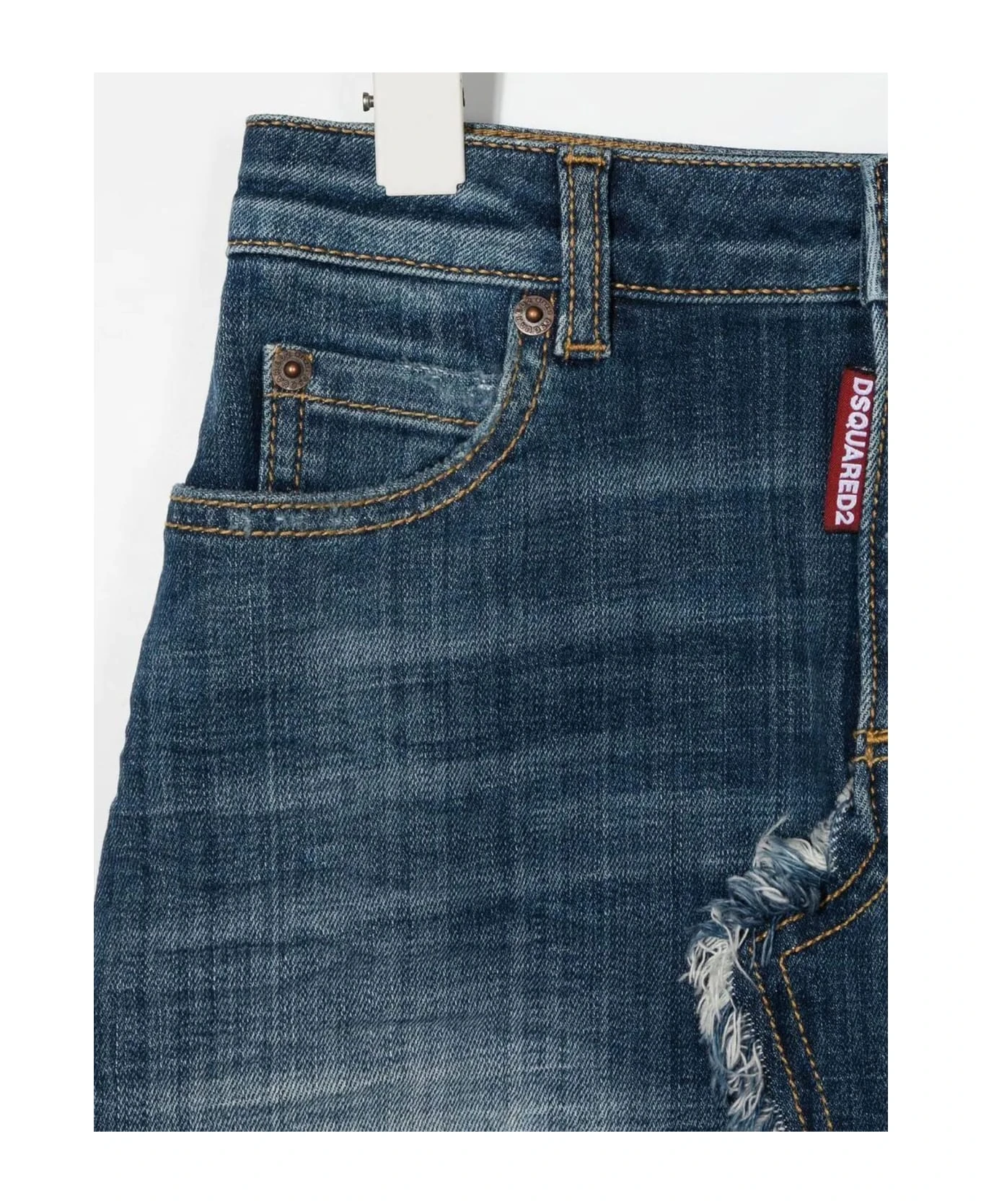 DSQUARED2 Blue Cotton Mini Skirt 5 DSQUARED2 Blue Cotton Mini Skirt - Image 3